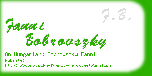 fanni bobrovszky business card